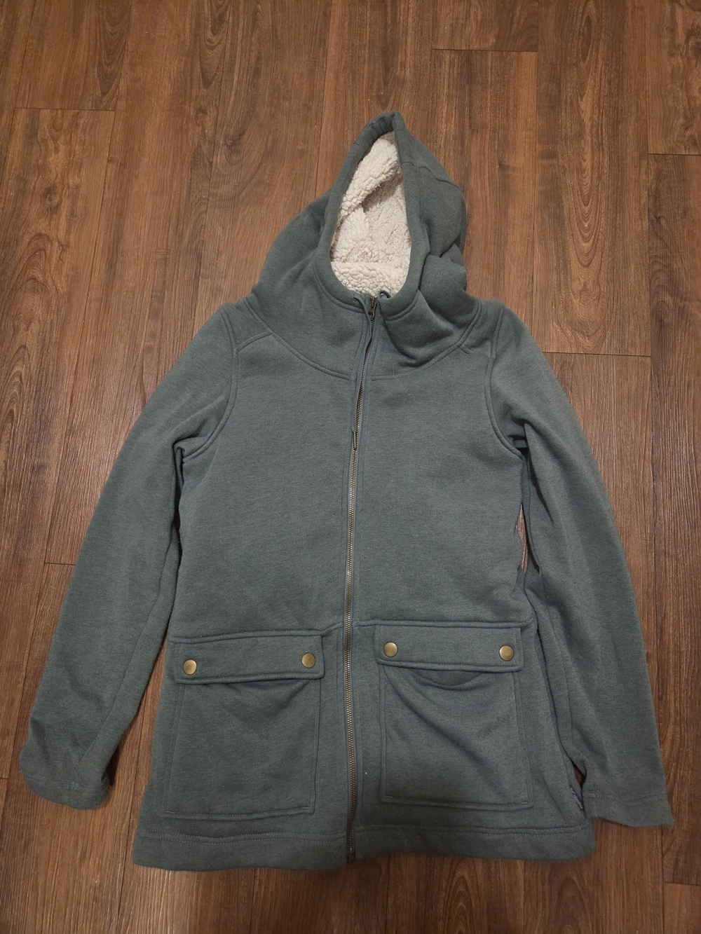 Columbia Hooded Sherpa-Lined Zip Jacket in Green